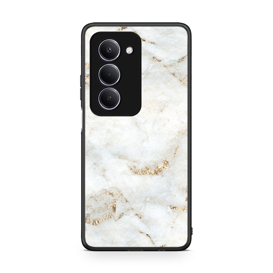 Xiaomi Redmi 15 White Gold Marble θήκη από τη Smartfits με σχέδιο στο πίσω μέρος και μαύρο περίβλημα | Smartphone case with colorful back and black bezels by Smartfits