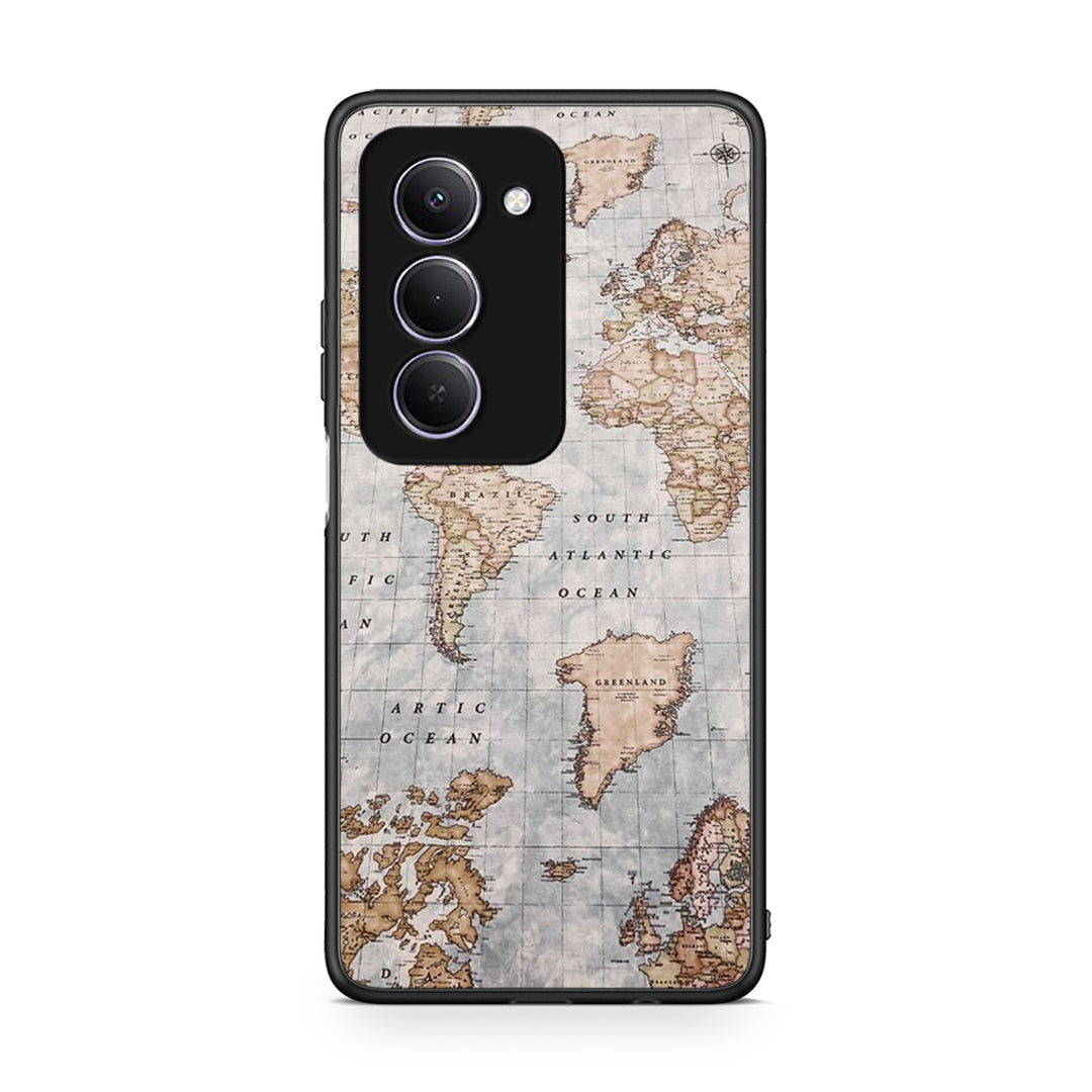 Xiaomi Redmi 15 World Map Θήκη από τη Smartfits με σχέδιο στο πίσω μέρος και μαύρο περίβλημα | Smartphone case with colorful back and black bezels by Smartfits