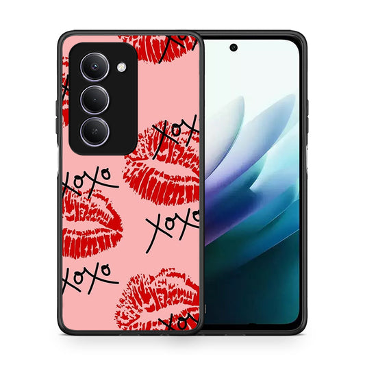 Θήκη Xiaomi Redmi 15 XOXO Lips από τη Smartfits με σχέδιο στο πίσω μέρος και μαύρο περίβλημα | Xiaomi Redmi 15 XOXO Lips case with colorful back and black bezels