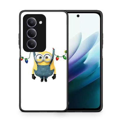 Θήκη Xiaomi Redmi 15 Xmas Minion Lights από τη Smartfits με σχέδιο στο πίσω μέρος και μαύρο περίβλημα | Xiaomi Redmi 15 Xmas Minion Lights case with colorful back and black bezels