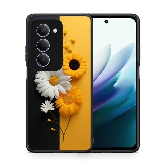 Θήκη Xiaomi Redmi 15 Yellow Daisies από τη Smartfits με σχέδιο στο πίσω μέρος και μαύρο περίβλημα | Xiaomi Redmi 15 Yellow Daisies case with colorful back and black bezels