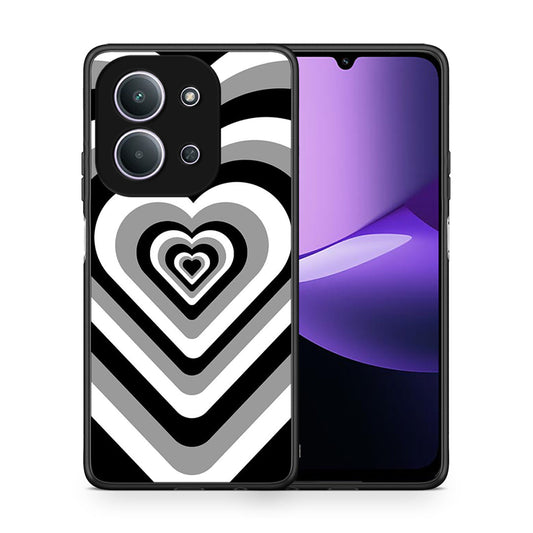 Θήκη Xiaomi Redmi 15C Black Hearts από τη Smartfits με σχέδιο στο πίσω μέρος και μαύρο περίβλημα | Xiaomi Redmi 15C Black Hearts case with colorful back and black bezels