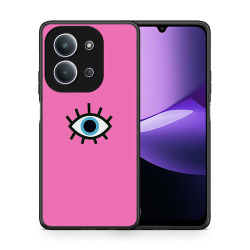Θήκη Xiaomi Redmi 15C Blue Eye Pink από τη Smartfits με σχέδιο στο πίσω μέρος και μαύρο περίβλημα | Xiaomi Redmi 15C Blue Eye Pink case with colorful back and black bezels