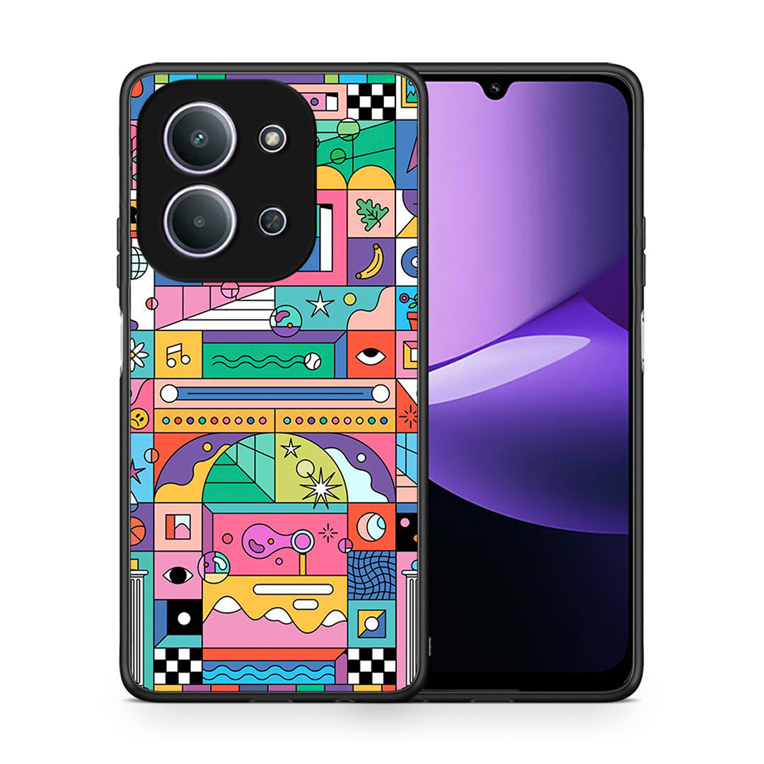 Θήκη Xiaomi Redmi 15C Bubbles Soap από τη Smartfits με σχέδιο στο πίσω μέρος και μαύρο περίβλημα | Xiaomi Redmi 15C Bubbles Soap case with colorful back and black bezels