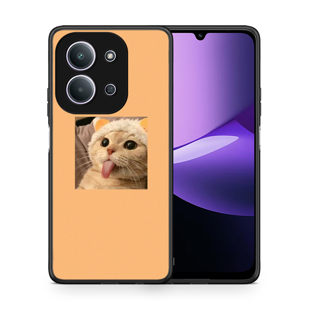 Θήκη Xiaomi Redmi 15C Cat Tongue από τη Smartfits με σχέδιο στο πίσω μέρος και μαύρο περίβλημα | Xiaomi Redmi 15C Cat Tongue case with colorful back and black bezels