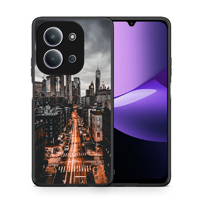 Θήκη Xiaomi Redmi 15C City Lights από τη Smartfits με σχέδιο στο πίσω μέρος και μαύρο περίβλημα | Xiaomi Redmi 15C City Lights case with colorful back and black bezels