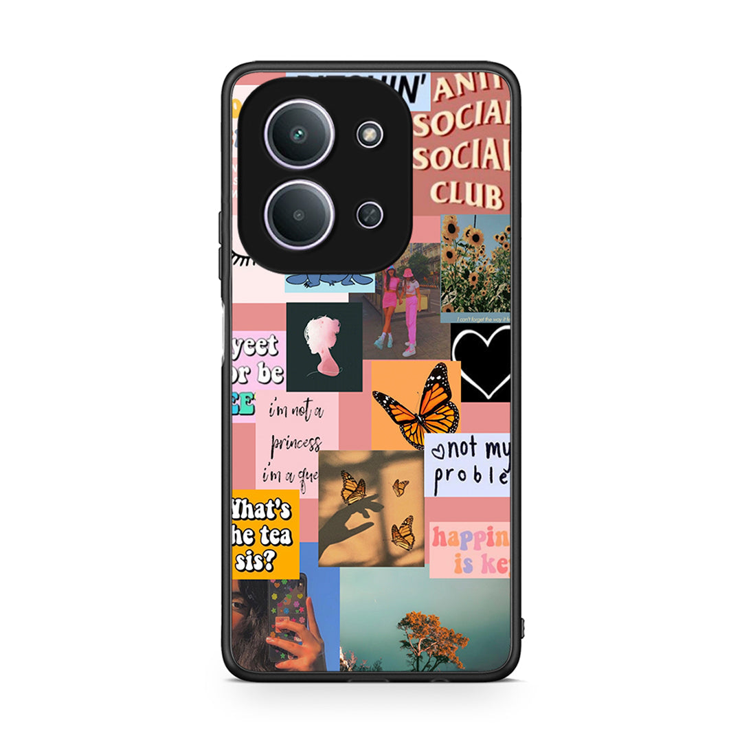 Xiaomi Redmi 15C Collage Bitchin Θήκη Αγίου Βαλεντίνου από τη Smartfits με σχέδιο στο πίσω μέρος και μαύρο περίβλημα | Smartphone case with colorful back and black bezels by Smartfits