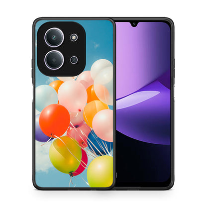 Θήκη Xiaomi Redmi 15C Colorful Balloons από τη Smartfits με σχέδιο στο πίσω μέρος και μαύρο περίβλημα | Xiaomi Redmi 15C Colorful Balloons case with colorful back and black bezels