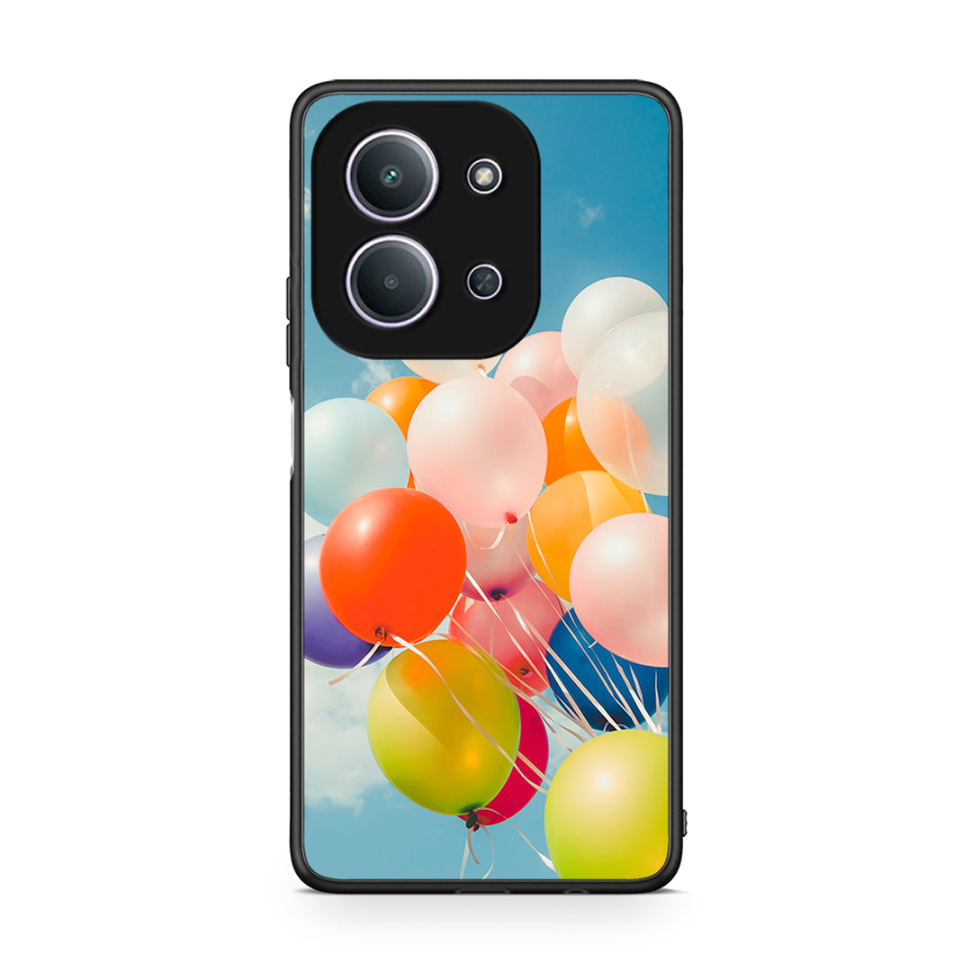 Xiaomi Redmi 15C Colorful Balloons θήκη από τη Smartfits με σχέδιο στο πίσω μέρος και μαύρο περίβλημα | Smartphone case with colorful back and black bezels by Smartfits