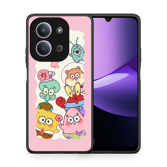 Θήκη Xiaomi Redmi 15C Cute Companion από τη Smartfits με σχέδιο στο πίσω μέρος και μαύρο περίβλημα | Xiaomi Redmi 15C Cute Companion case with colorful back and black bezels