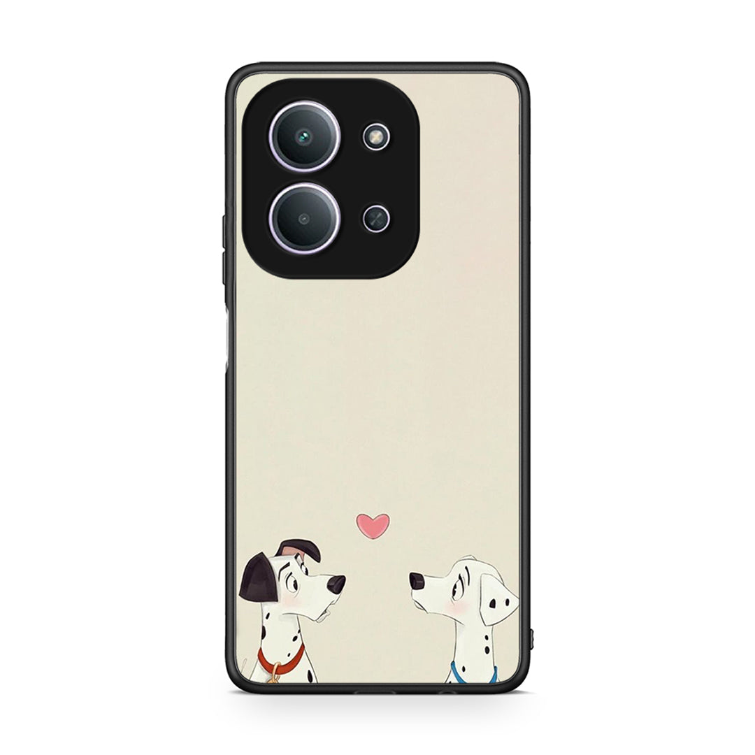 Xiaomi Redmi 15C Dalmatians Love θήκη από τη Smartfits με σχέδιο στο πίσω μέρος και μαύρο περίβλημα | Smartphone case with colorful back and black bezels by Smartfits