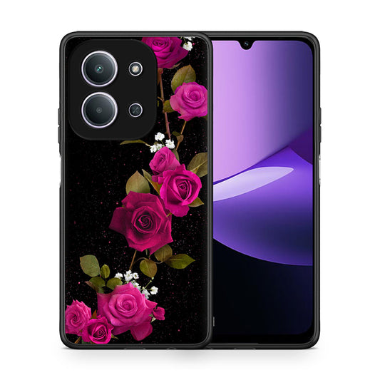 Θήκη Xiaomi Redmi 15C Red Roses Flower από τη Smartfits με σχέδιο στο πίσω μέρος και μαύρο περίβλημα | Xiaomi Redmi 15C Red Roses Flower case with colorful back and black bezels