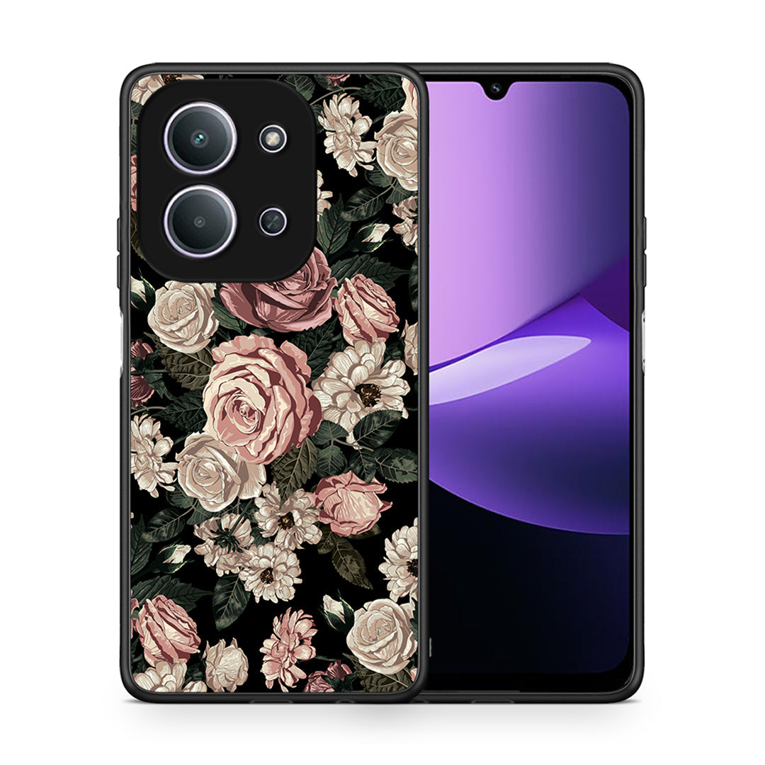 Θήκη Xiaomi Redmi 15C Wild Roses Flower από τη Smartfits με σχέδιο στο πίσω μέρος και μαύρο περίβλημα | Xiaomi Redmi 15C Wild Roses Flower case with colorful back and black bezels