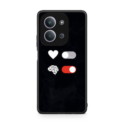 Xiaomi Redmi 15C Heart Vs Brain Θήκη Αγίου Βαλεντίνου από τη Smartfits με σχέδιο στο πίσω μέρος και μαύρο περίβλημα | Smartphone case with colorful back and black bezels by Smartfits
