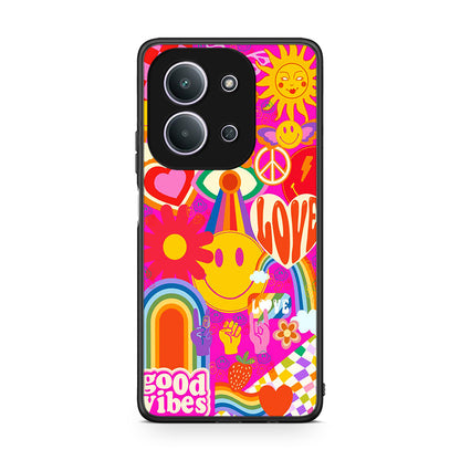 Xiaomi Redmi 15C Hippie Love θήκη από τη Smartfits με σχέδιο στο πίσω μέρος και μαύρο περίβλημα | Smartphone case with colorful back and black bezels by Smartfits