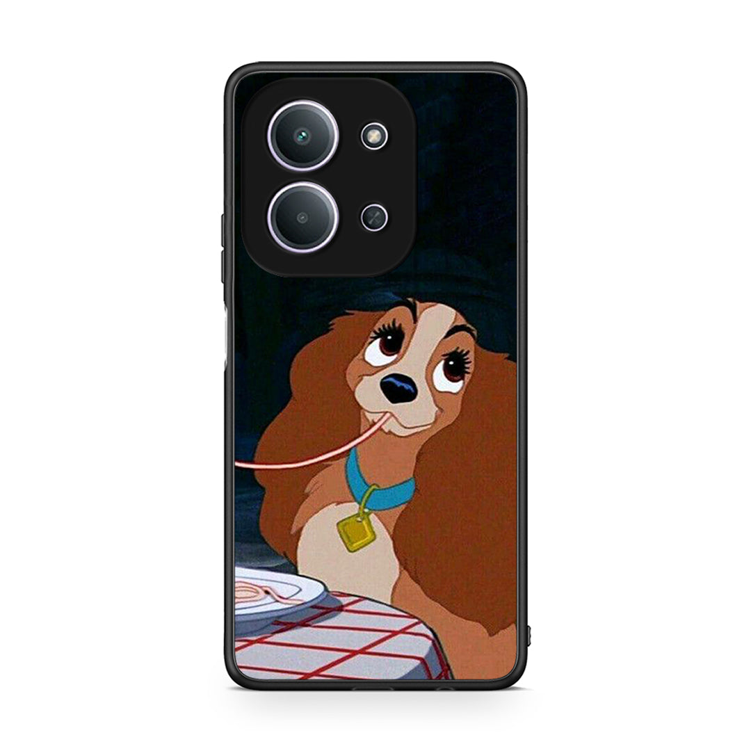 Xiaomi Redmi 15C Lady And Tramp 2 Θήκη Αγίου Βαλεντίνου από τη Smartfits με σχέδιο στο πίσω μέρος και μαύρο περίβλημα | Smartphone case with colorful back and black bezels by Smartfits