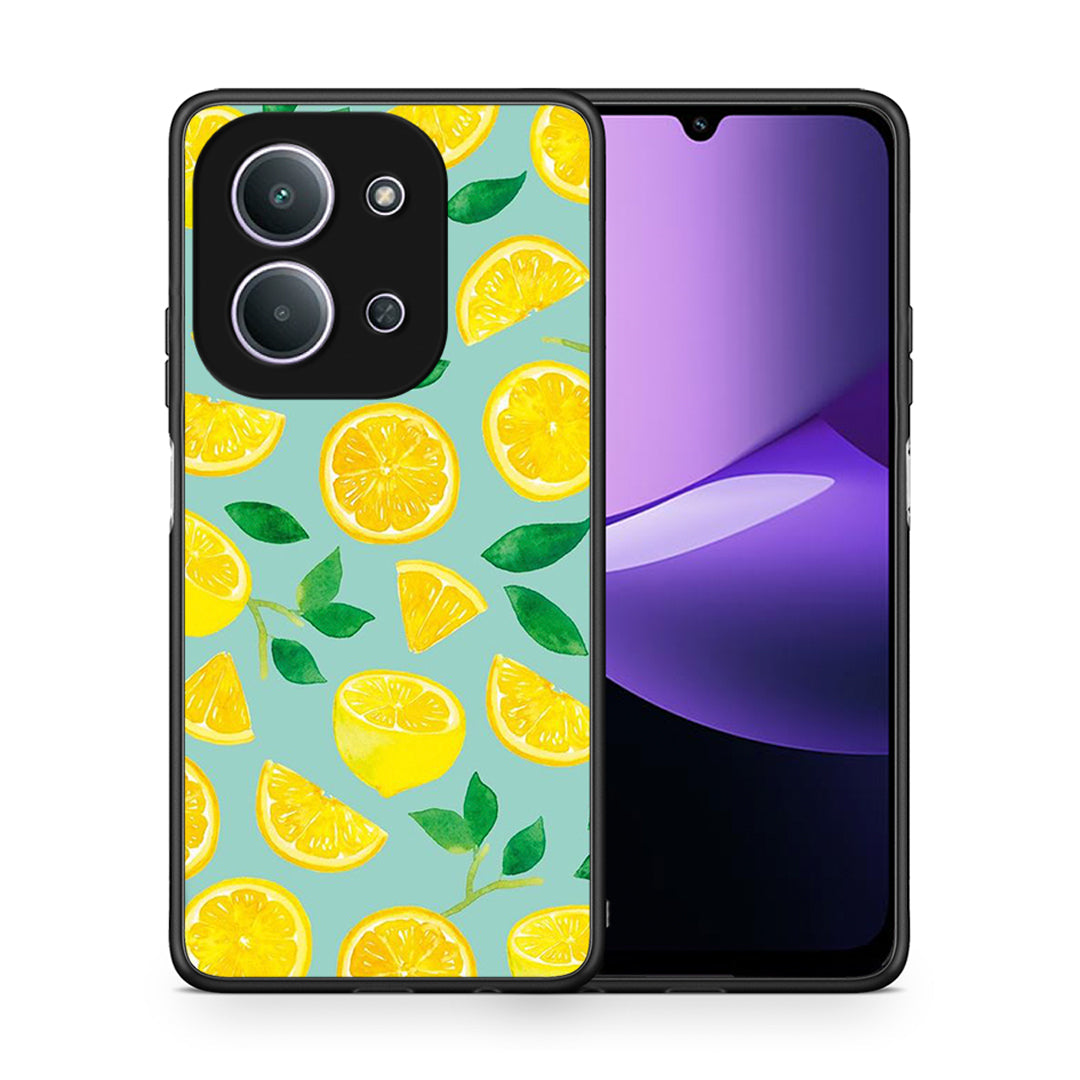 Θήκη Xiaomi Redmi 15C Lemons από τη Smartfits με σχέδιο στο πίσω μέρος και μαύρο περίβλημα | Xiaomi Redmi 15C Lemons case with colorful back and black bezels