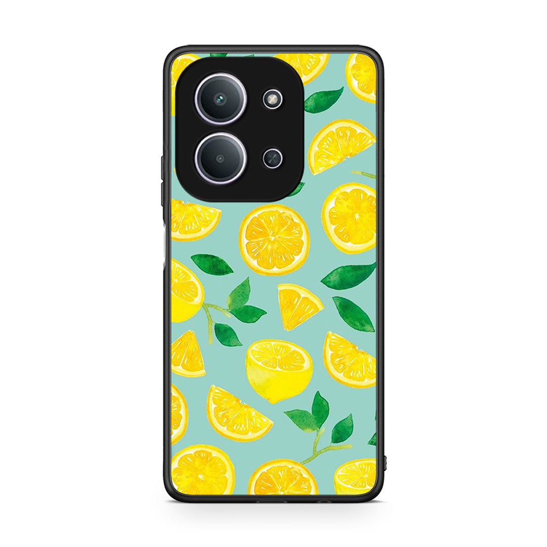 Xiaomi Redmi 15C Lemons θήκη από τη Smartfits με σχέδιο στο πίσω μέρος και μαύρο περίβλημα | Smartphone case with colorful back and black bezels by Smartfits