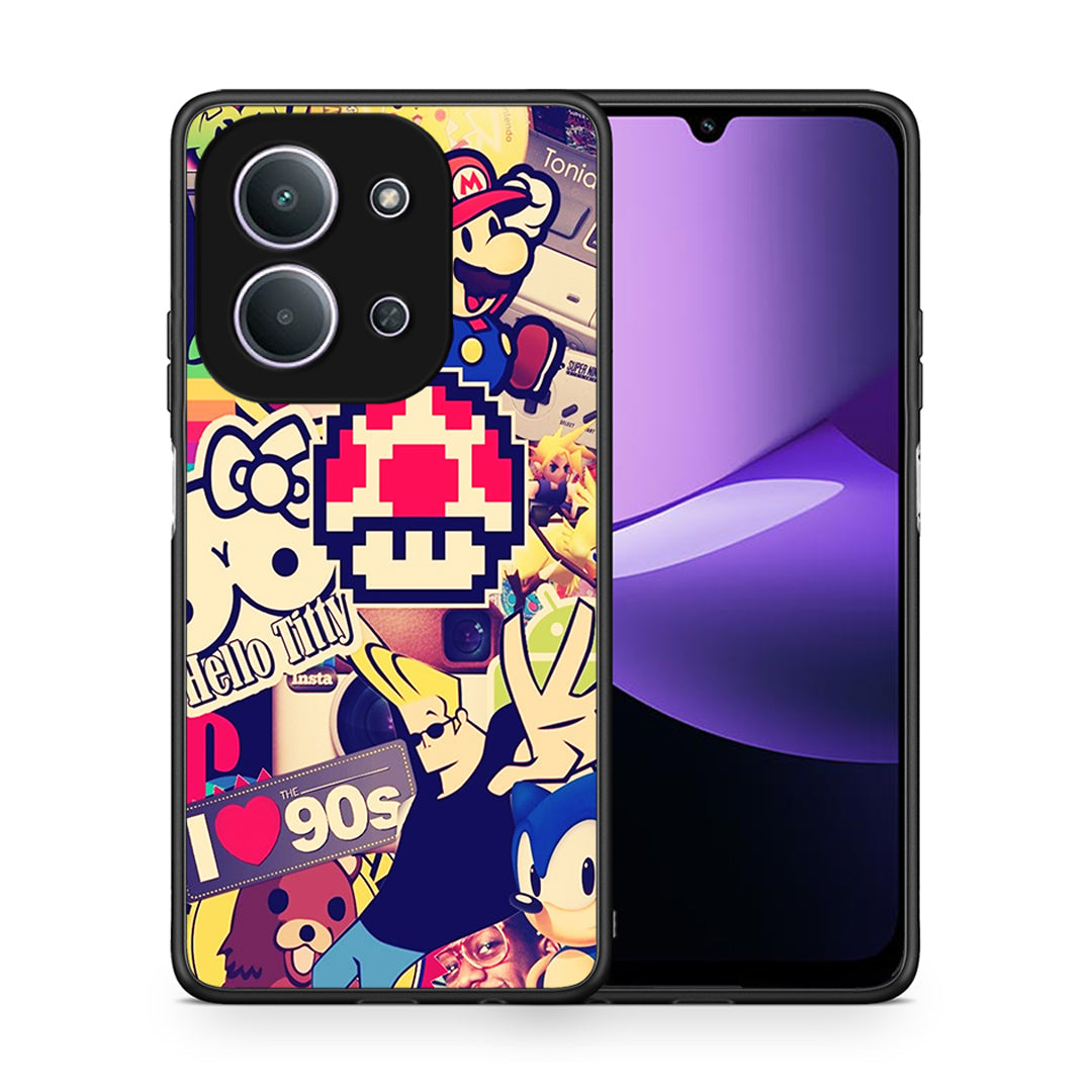 Θήκη Xiaomi Redmi 15C Love The 90s από τη Smartfits με σχέδιο στο πίσω μέρος και μαύρο περίβλημα | Xiaomi Redmi 15C Love The 90s case with colorful back and black bezels