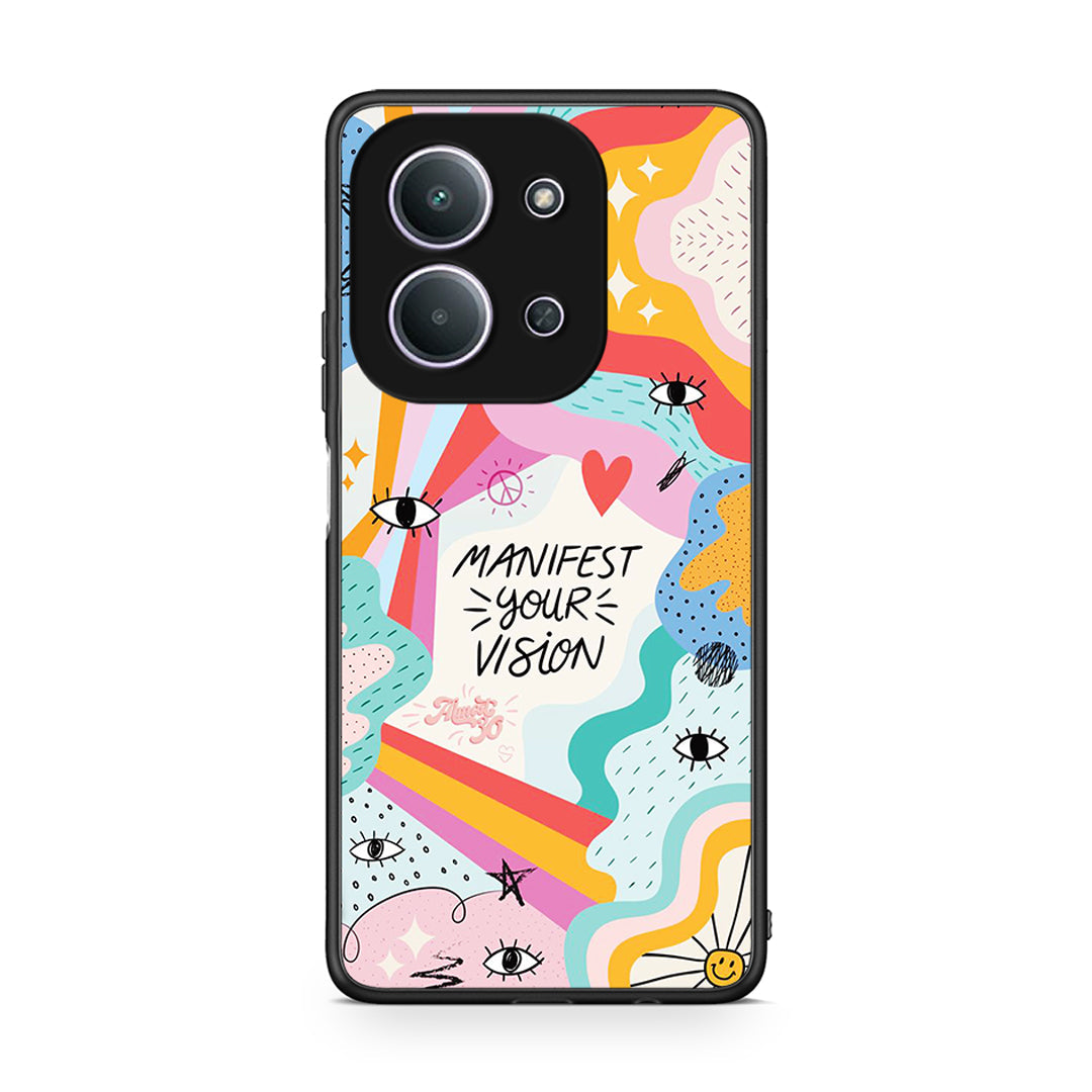 Xiaomi Redmi 15C Manifest Your Vision θήκη από τη Smartfits με σχέδιο στο πίσω μέρος και μαύρο περίβλημα | Smartphone case with colorful back and black bezels by Smartfits