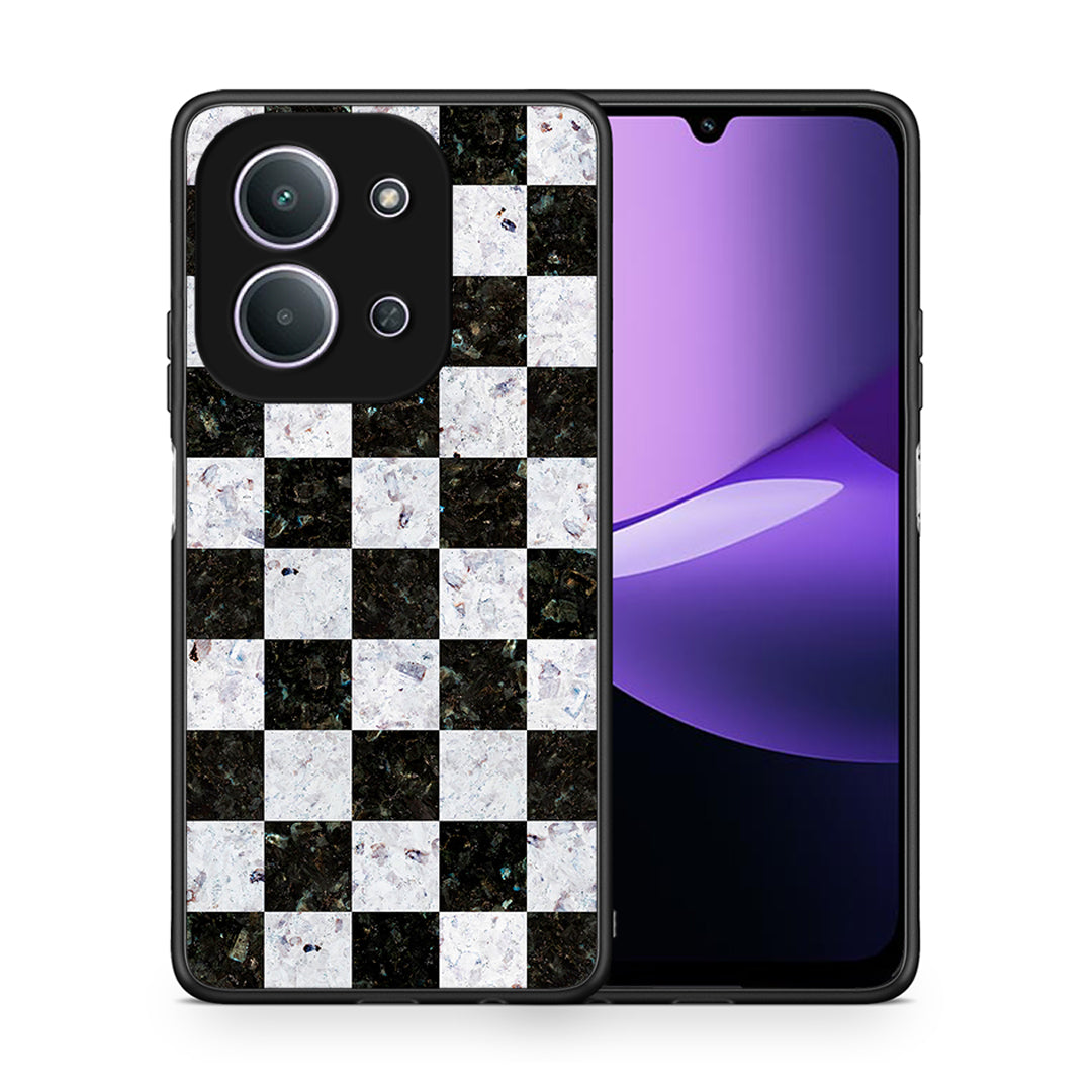 Θήκη Xiaomi Redmi 15C Square Geometric Marble από τη Smartfits με σχέδιο στο πίσω μέρος και μαύρο περίβλημα | Xiaomi Redmi 15C Square Geometric Marble case with colorful back and black bezels