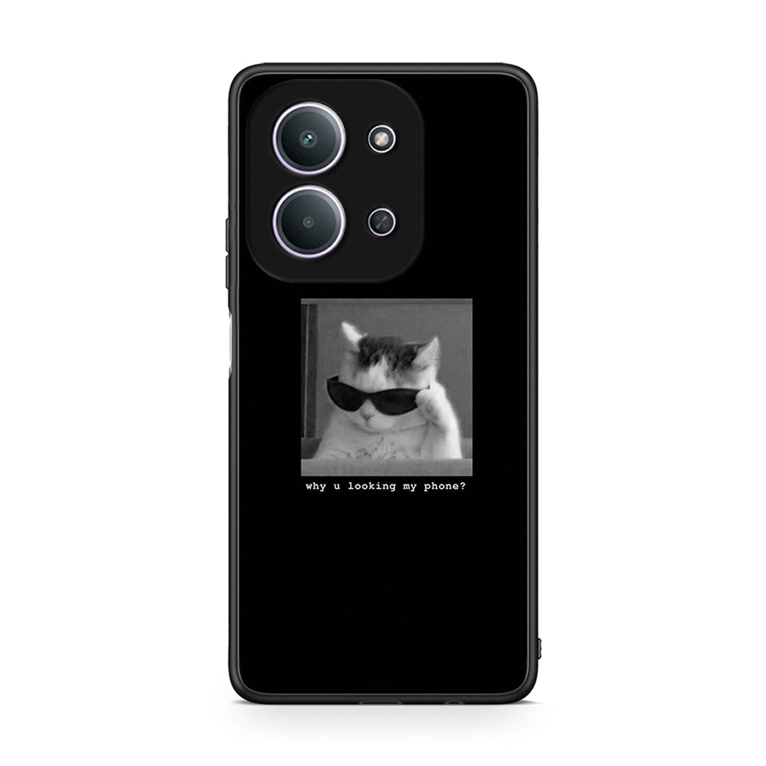 Xiaomi Redmi 15C Meme Cat θήκη από τη Smartfits με σχέδιο στο πίσω μέρος και μαύρο περίβλημα | Smartphone case with colorful back and black bezels by Smartfits