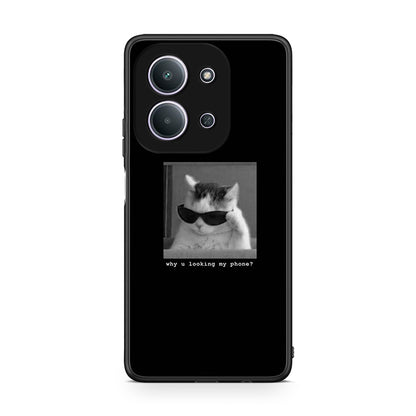 Xiaomi Redmi 15C Meme Cat θήκη από τη Smartfits με σχέδιο στο πίσω μέρος και μαύρο περίβλημα | Smartphone case with colorful back and black bezels by Smartfits