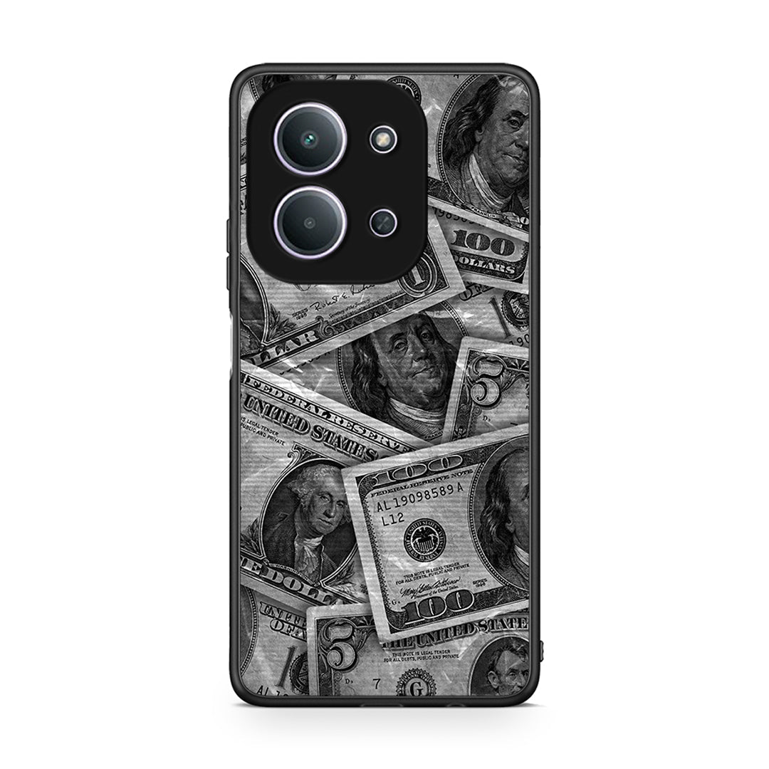 Xiaomi Redmi 15C Money Dollars θήκη από τη Smartfits με σχέδιο στο πίσω μέρος και μαύρο περίβλημα | Smartphone case with colorful back and black bezels by Smartfits