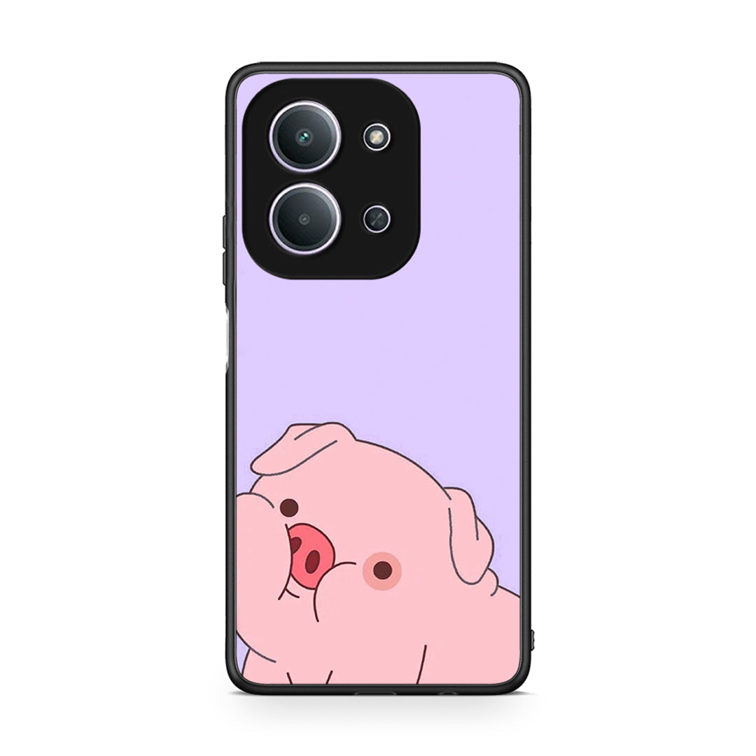 Xiaomi Redmi 15C Pig Love 2 Θήκη Αγίου Βαλεντίνου από τη Smartfits με σχέδιο στο πίσω μέρος και μαύρο περίβλημα | Smartphone case with colorful back and black bezels by Smartfits