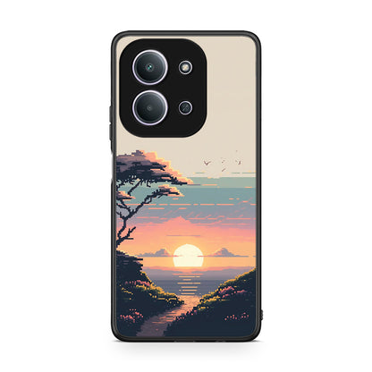 Xiaomi Redmi 15C Pixel Sunset Θήκη από τη Smartfits με σχέδιο στο πίσω μέρος και μαύρο περίβλημα | Smartphone case with colorful back and black bezels by Smartfits