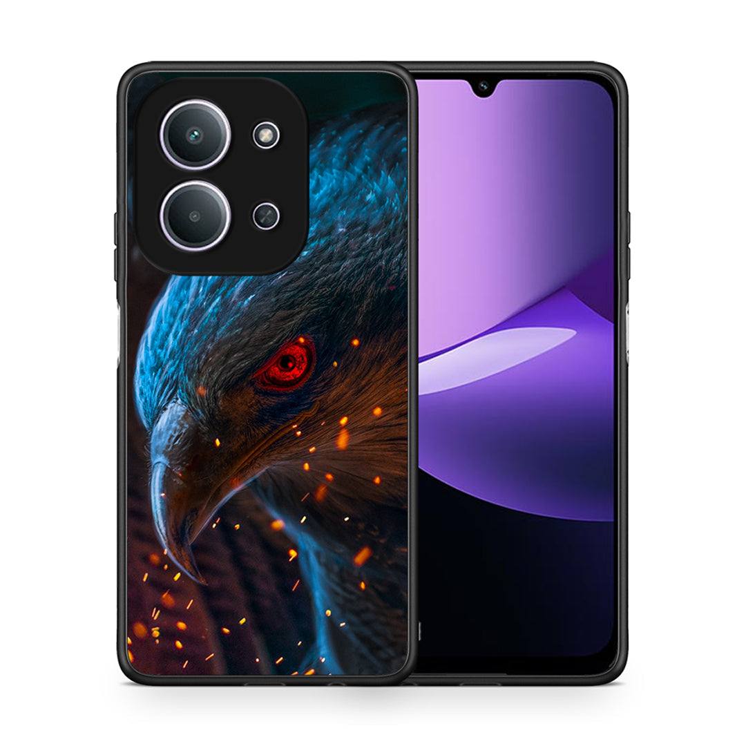Θήκη Xiaomi Redmi 15C Eagle PopArt από τη Smartfits με σχέδιο στο πίσω μέρος και μαύρο περίβλημα | Xiaomi Redmi 15C Eagle PopArt case with colorful back and black bezels