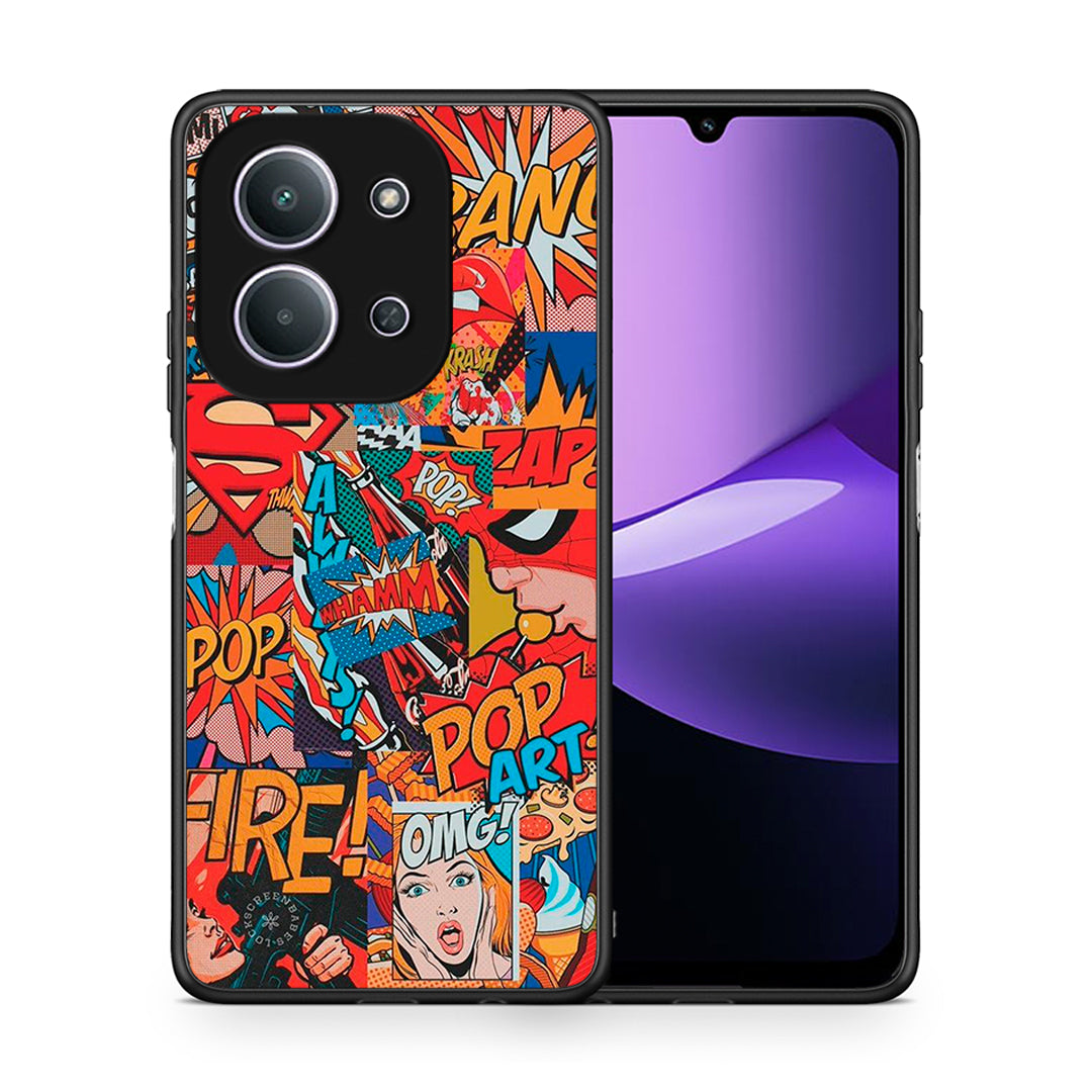 Θήκη Xiaomi Redmi 15C PopArt OMG από τη Smartfits με σχέδιο στο πίσω μέρος και μαύρο περίβλημα | Xiaomi Redmi 15C PopArt OMG case with colorful back and black bezels