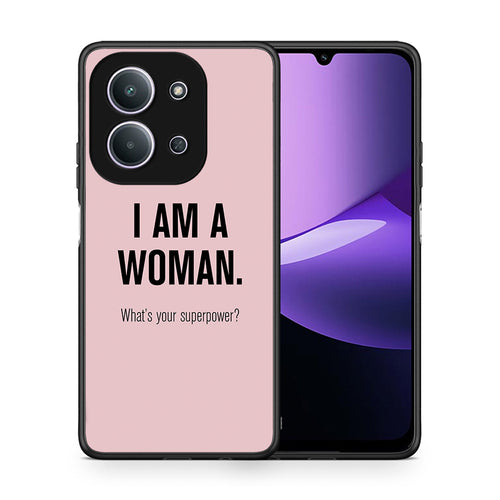 Θήκη Xiaomi Redmi 15C Superpower Woman από τη Smartfits με σχέδιο στο πίσω μέρος και μαύρο περίβλημα | Xiaomi Redmi 15C Superpower Woman case with colorful back and black bezels