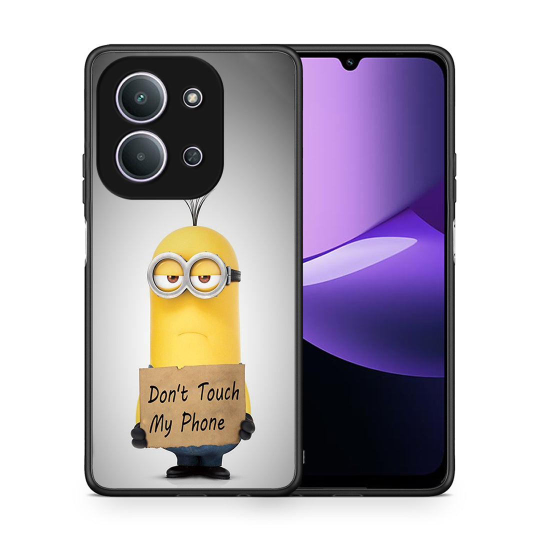 Θήκη Xiaomi Redmi 15C Minion Text από τη Smartfits με σχέδιο στο πίσω μέρος και μαύρο περίβλημα | Xiaomi Redmi 15C Minion Text case with colorful back and black bezels