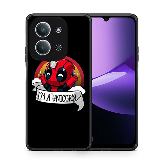 Θήκη Xiaomi Redmi 15C Unicorn Deadpool από τη Smartfits με σχέδιο στο πίσω μέρος και μαύρο περίβλημα | Xiaomi Redmi 15C Unicorn Deadpool case with colorful back and black bezels