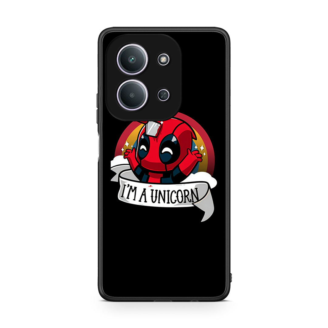 Xiaomi Redmi 15C Unicorn Deadpool θήκη από τη Smartfits με σχέδιο στο πίσω μέρος και μαύρο περίβλημα | Smartphone case with colorful back and black bezels by Smartfits
