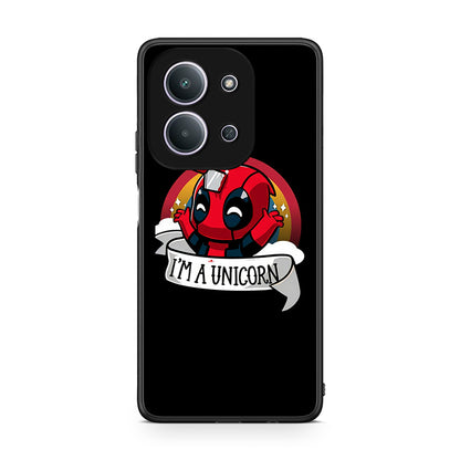 Xiaomi Redmi 15C Unicorn Deadpool θήκη από τη Smartfits με σχέδιο στο πίσω μέρος και μαύρο περίβλημα | Smartphone case with colorful back and black bezels by Smartfits