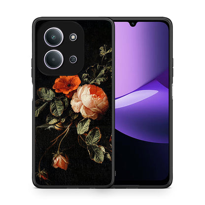 Θήκη Xiaomi Redmi 15C Vintage Roses από τη Smartfits με σχέδιο στο πίσω μέρος και μαύρο περίβλημα | Xiaomi Redmi 15C Vintage Roses case with colorful back and black bezels