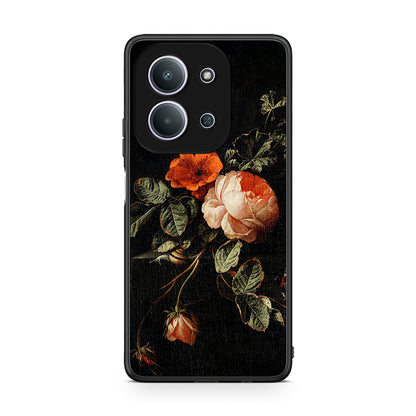 Xiaomi Redmi 15C Vintage Roses θήκη από τη Smartfits με σχέδιο στο πίσω μέρος και μαύρο περίβλημα | Smartphone case with colorful back and black bezels by Smartfits