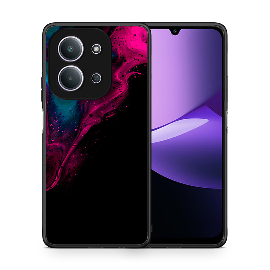 Θήκη Xiaomi Redmi 15C Pink Black Watercolor από τη Smartfits με σχέδιο στο πίσω μέρος και μαύρο περίβλημα | Xiaomi Redmi 15C Pink Black Watercolor case with colorful back and black bezels