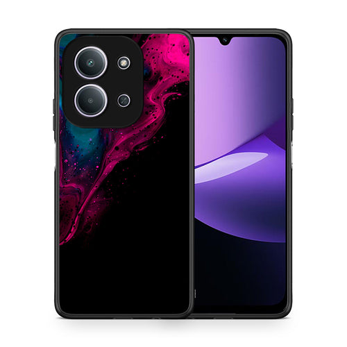 Θήκη Xiaomi Redmi 15C Pink Black Watercolor από τη Smartfits με σχέδιο στο πίσω μέρος και μαύρο περίβλημα | Xiaomi Redmi 15C Pink Black Watercolor case with colorful back and black bezels
