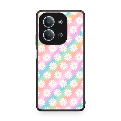 Xiaomi Redmi 15C White Daisies θήκη από τη Smartfits με σχέδιο στο πίσω μέρος και μαύρο περίβλημα | Smartphone case with colorful back and black bezels by Smartfits