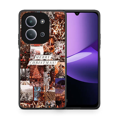 Θήκη Xiaomi Redmi 15C Xmas Collage από τη Smartfits με σχέδιο στο πίσω μέρος και μαύρο περίβλημα | Xiaomi Redmi 15C Xmas Collage case with colorful back and black bezels