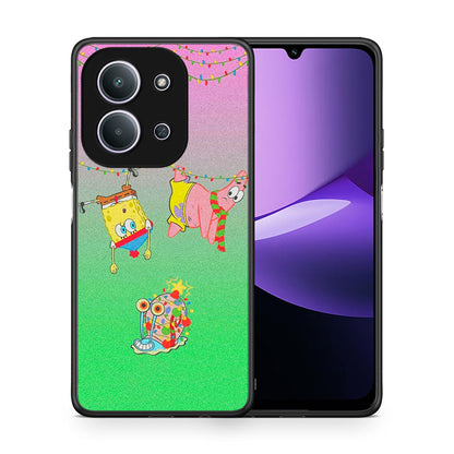 Θήκη Xiaomi Redmi 15C Xmas Lights από τη Smartfits με σχέδιο στο πίσω μέρος και μαύρο περίβλημα | Xiaomi Redmi 15C Xmas Lights case with colorful back and black bezels