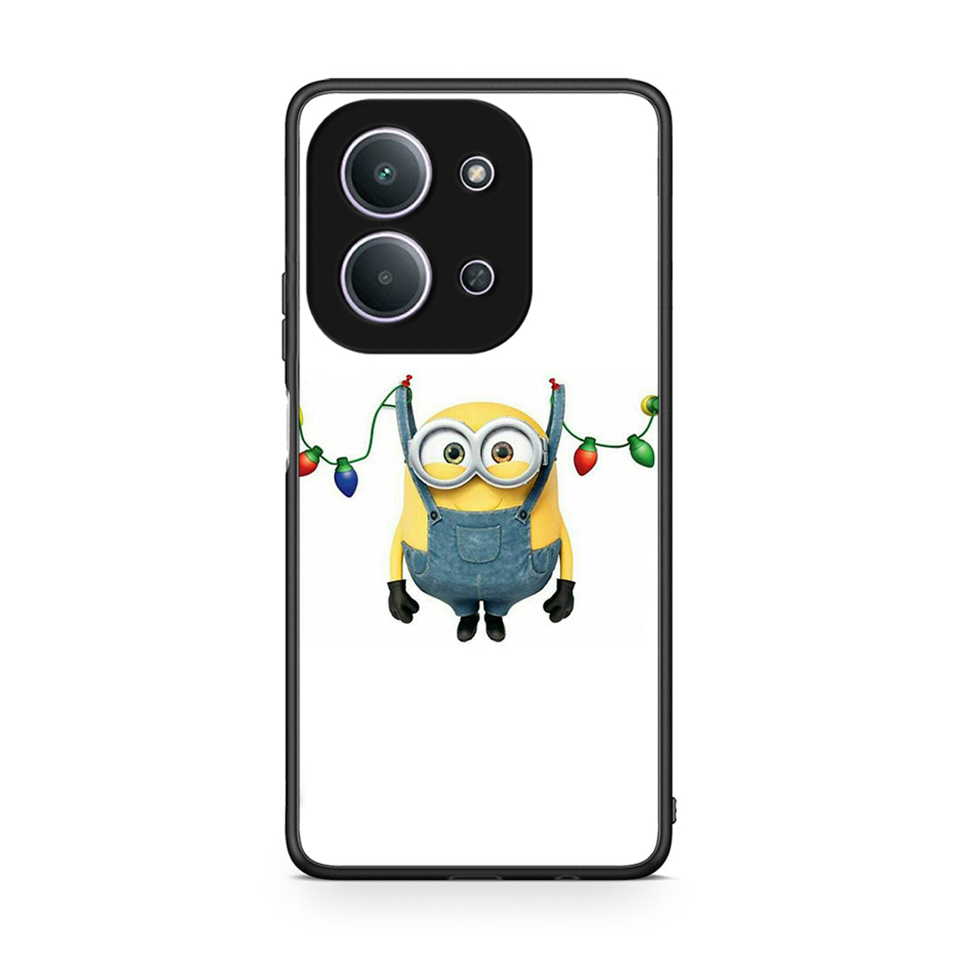 Xiaomi Redmi 15C Xmas Minion Lights θήκη από τη Smartfits με σχέδιο στο πίσω μέρος και μαύρο περίβλημα | Smartphone case with colorful back and black bezels by Smartfits