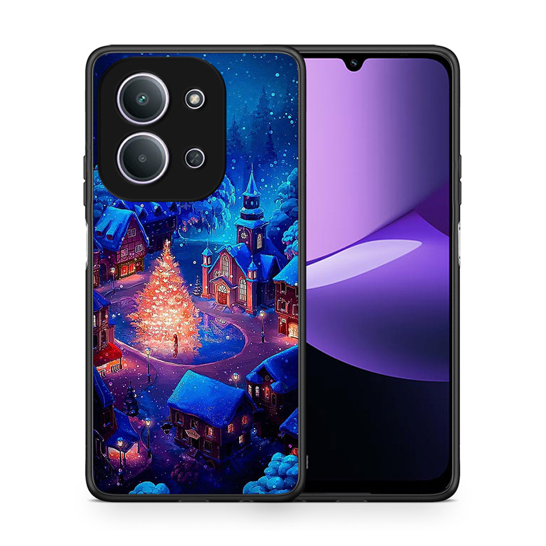 Θήκη Xiaomi Redmi 15C Xmas Village από τη Smartfits με σχέδιο στο πίσω μέρος και μαύρο περίβλημα | Xiaomi Redmi 15C Xmas Village case with colorful back and black bezels