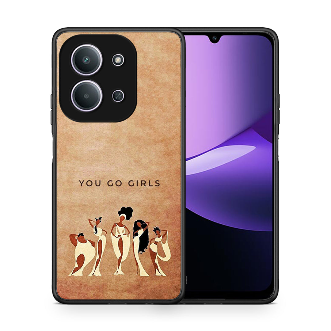 Θήκη Xiaomi Redmi 15C You Go Girl από τη Smartfits με σχέδιο στο πίσω μέρος και μαύρο περίβλημα | Xiaomi Redmi 15C You Go Girl case with colorful back and black bezels