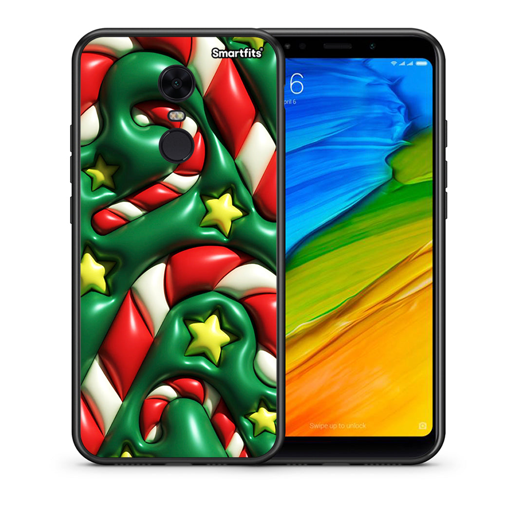 Θήκη Xiaomi Redmi 5 Plus Christmas Bubbles από τη Smartfits με σχέδιο στο πίσω μέρος και μαύρο περίβλημα | Xiaomi Redmi 5 Plus Christmas Bubbles case with colorful back and black bezels