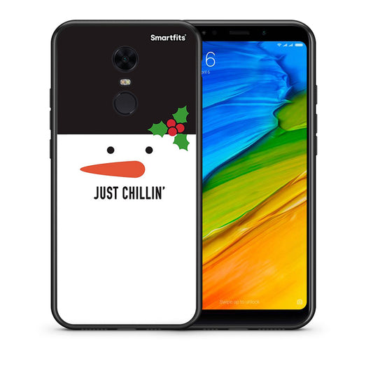Θήκη Xiaomi Redmi 5 Plus Christmas Chillin από τη Smartfits με σχέδιο στο πίσω μέρος και μαύρο περίβλημα | Xiaomi Redmi 5 Plus Christmas Chillin case with colorful back and black bezels
