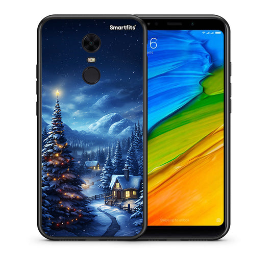 Θήκη Xiaomi Redmi 5 Plus Christmas Scenery από τη Smartfits με σχέδιο στο πίσω μέρος και μαύρο περίβλημα | Xiaomi Redmi 5 Plus Christmas Scenery case with colorful back and black bezels